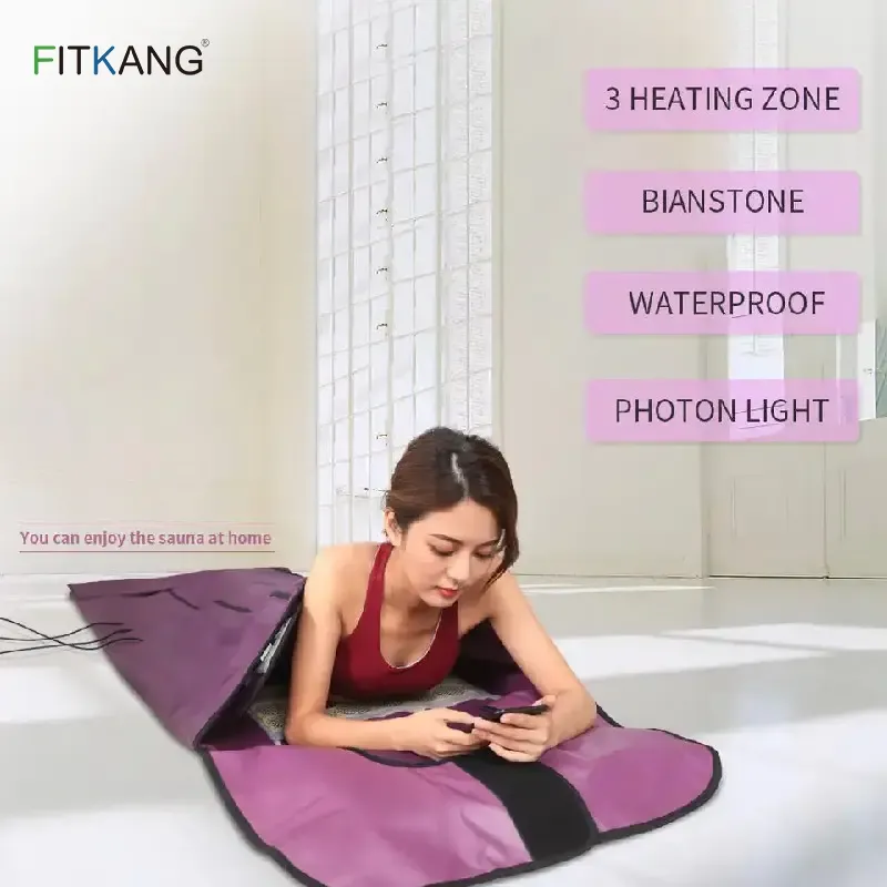 3 Zone Bian Stone Photon Light Therapy Sauna Blanket with Touch Screen Controller Box