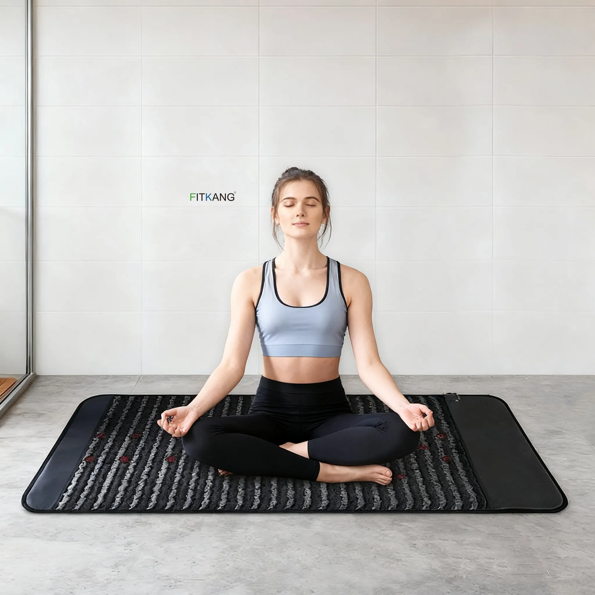 black and white crystal photon lamp massage PEMF mat