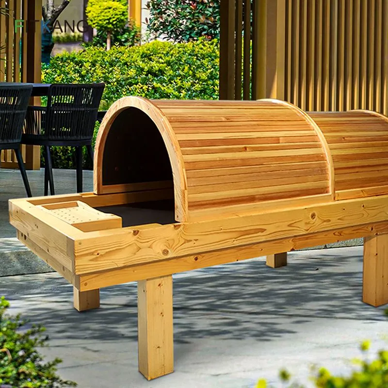 Wooden sauna dome cabin