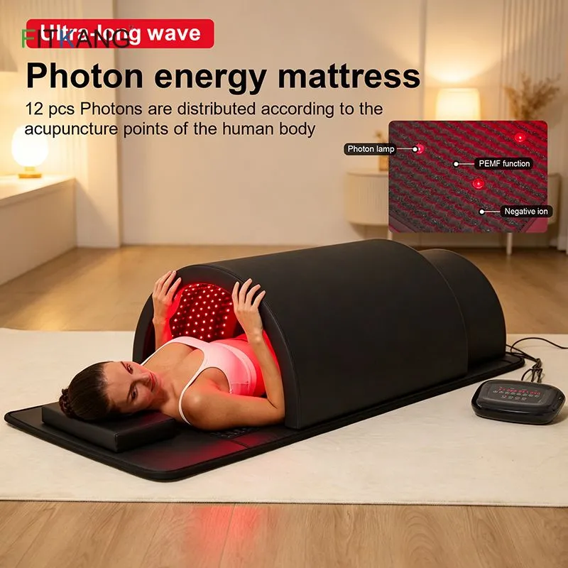 Premium 5-in-1 Red Light Therapy Sauna Dome Far Infrared, PEMF & Crystal Energy Mattress for Full-Body