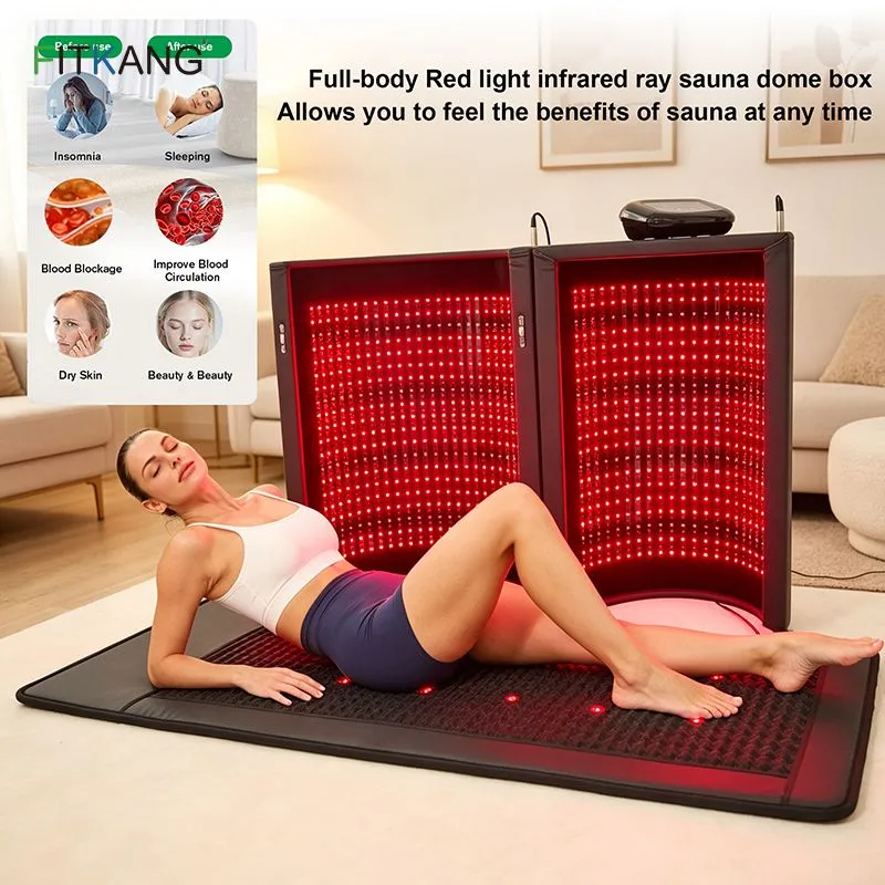 Premium 5-in-1 Red Light Therapy Sauna Dome Far Infrared, PEMF & Crystal Energy Mattress for Full-Body