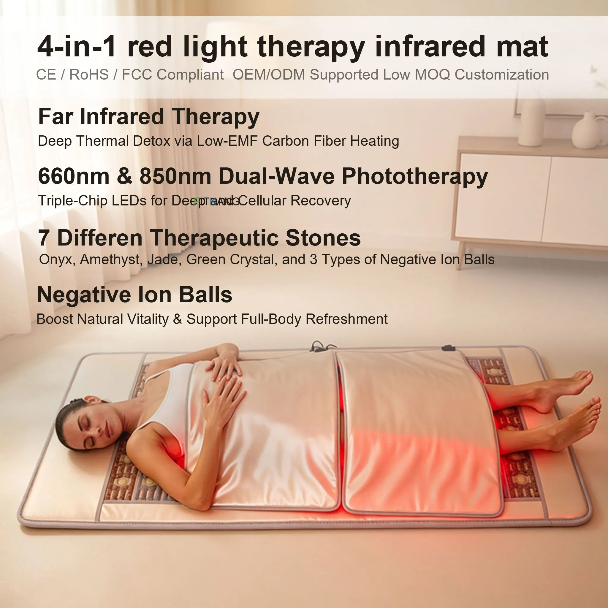 Red Light Therapy Mat - Natural Stone Infrared Thermal Pad
