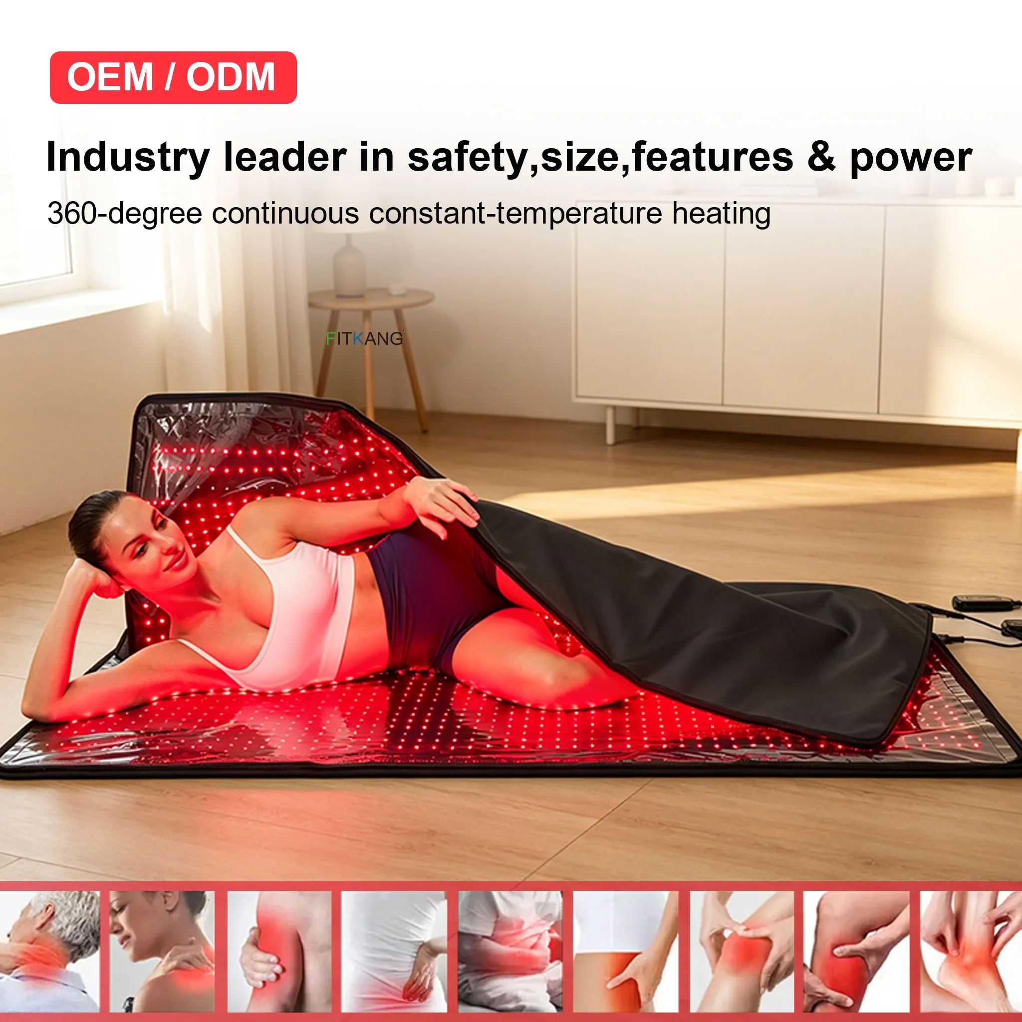 Premium 660nm 850nm Red Light Therapy Blanket 180x180cm Infrared Sauna Pad