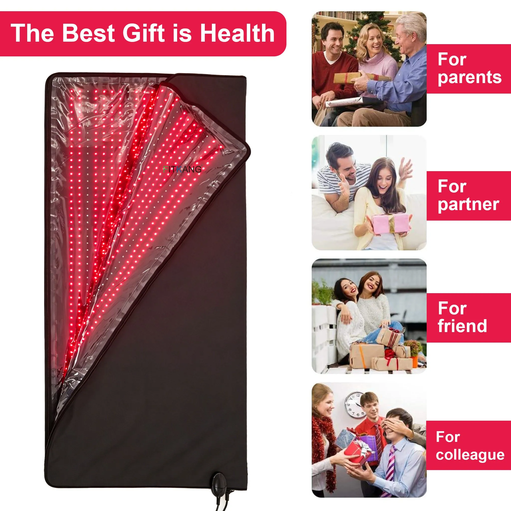 Premium 660nm 850nm Red Light Therapy Blanket 180x180cm Infrared Sauna Pad